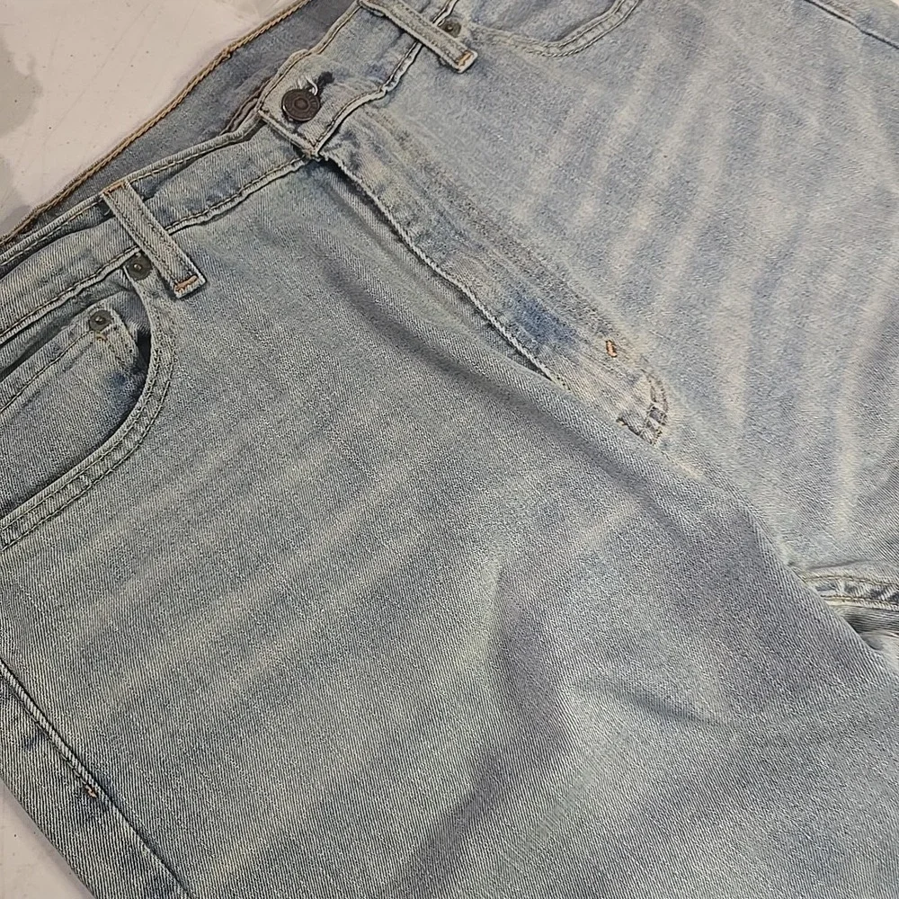 Levis‎ 505 Jeans Mens 40x30 Blue Light Wash Straight Stretch WaterLess Denim